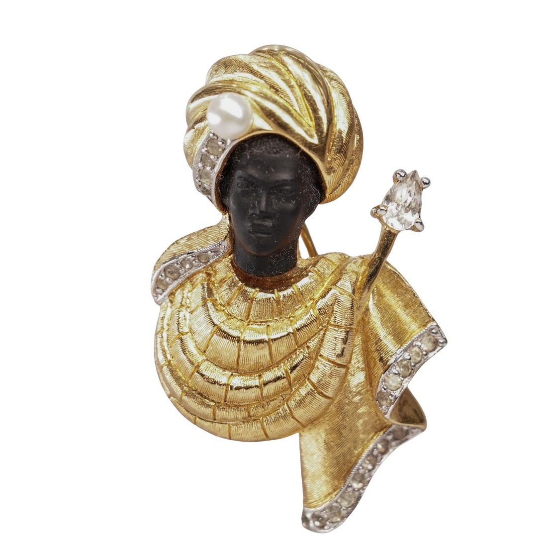 Vintage Gold Tone Ebony Blackamoor Brooch (1 of 3)