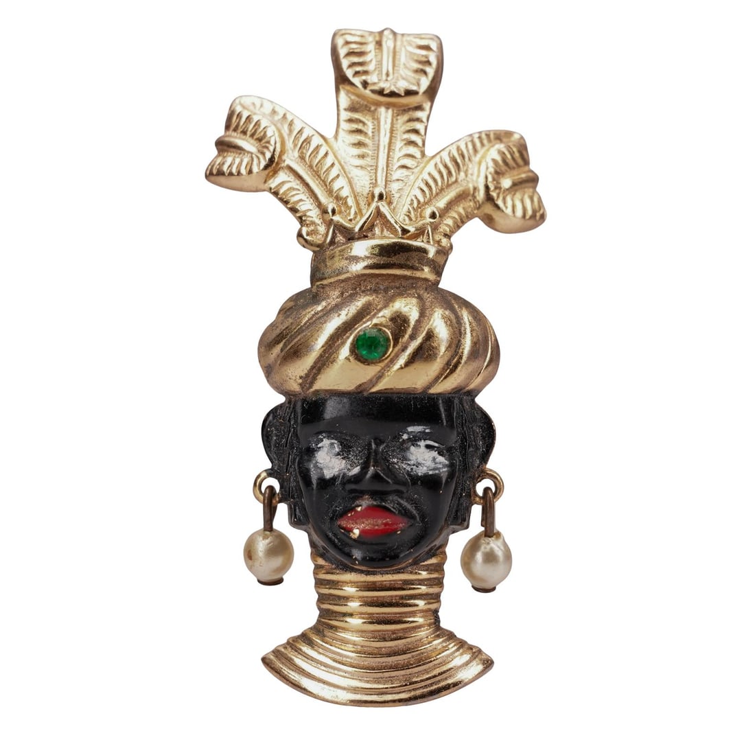 Vintage Gilt Enameled Blackamoor Brooch (1 of 4)