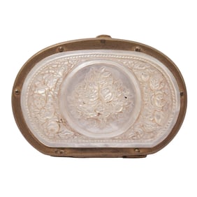 Antique Mother of Pearl and Brass Purse