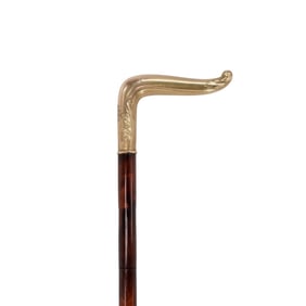 Antique 18K Gold Handled Wood Sword Cane
