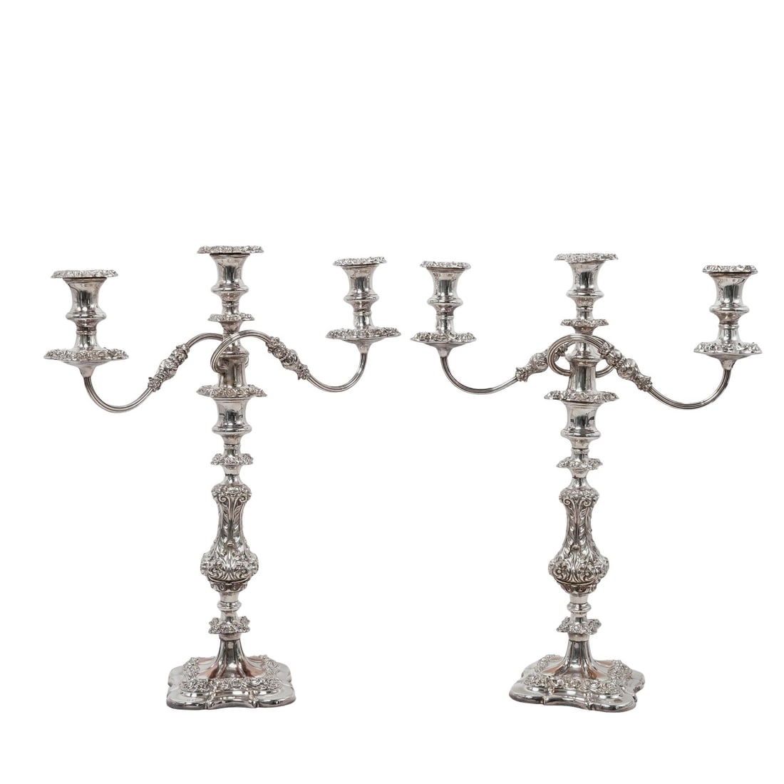 Pair of George IV Style Silver Plated Candelabras (1 of 5)