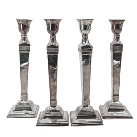 (4 pcs) Pottery Barn Silver Plated Candlesticks