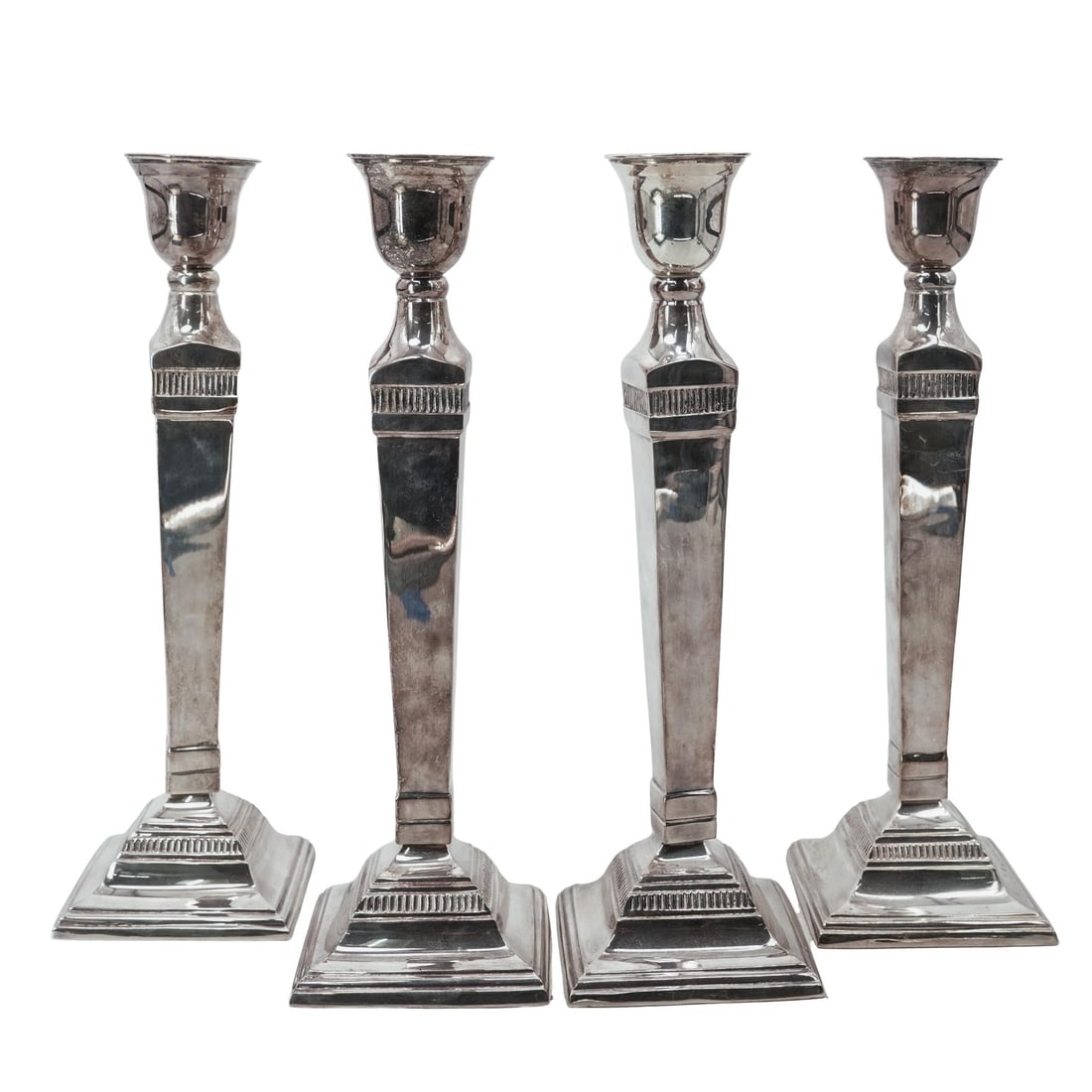 (4 pcs) Pottery Barn Silver Plated Candlesticks (1 of 4)