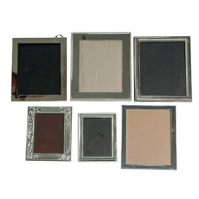 (6 pc) Silver Plated & Stainless Steel Photo Frames
