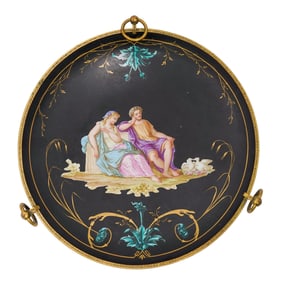 Gilt Bronze Enameled Porcelain Dish