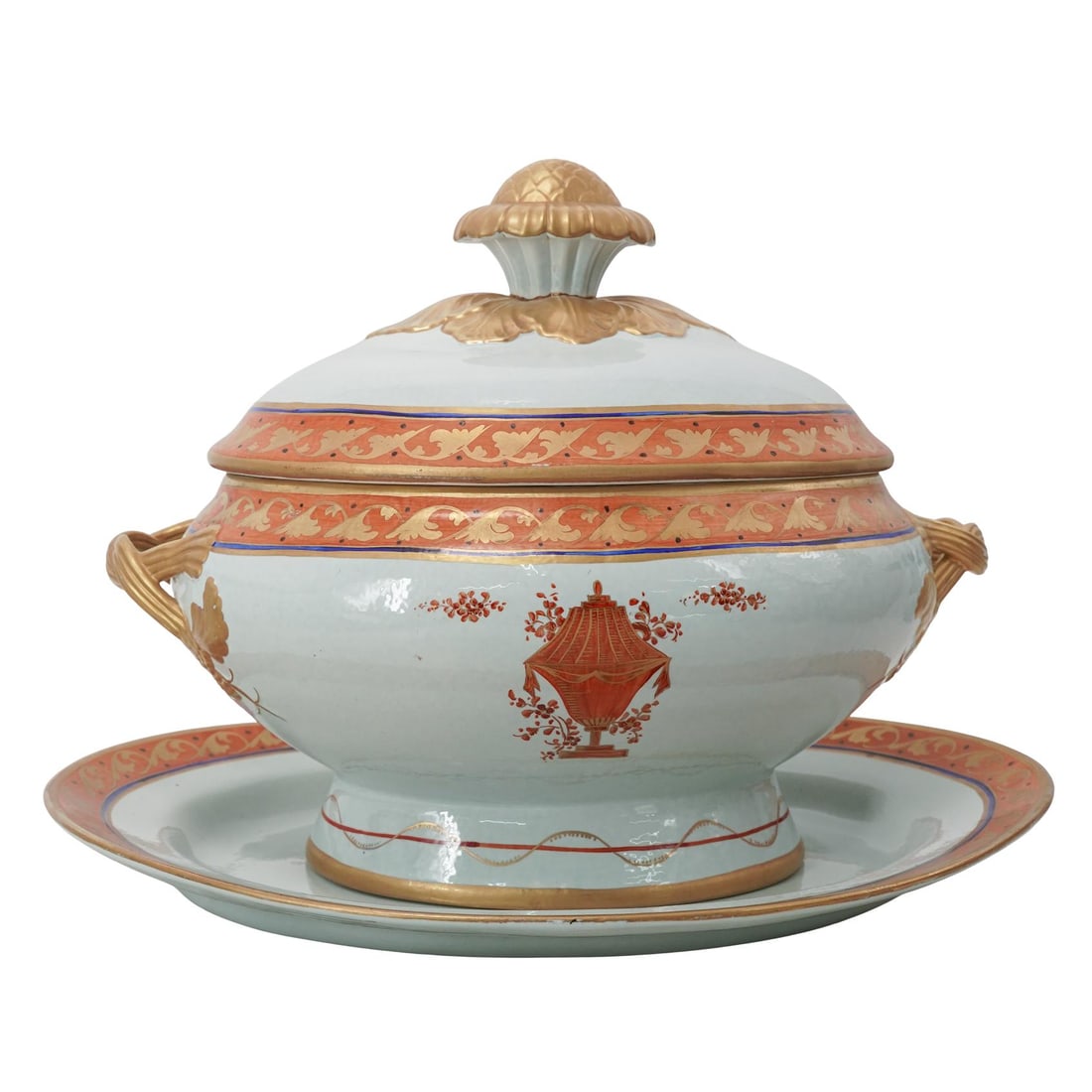Mottahedeh Lowestoft Porcelain Covered Tureen & Platter (1 of 8)