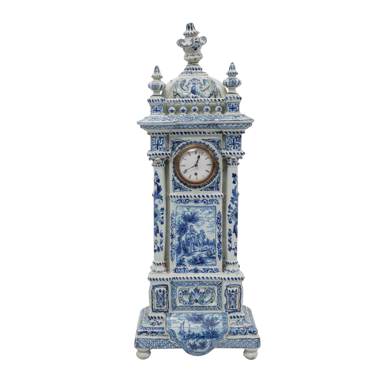 P. Courtin Delftware Porcelain Case Clock (1 of 12)