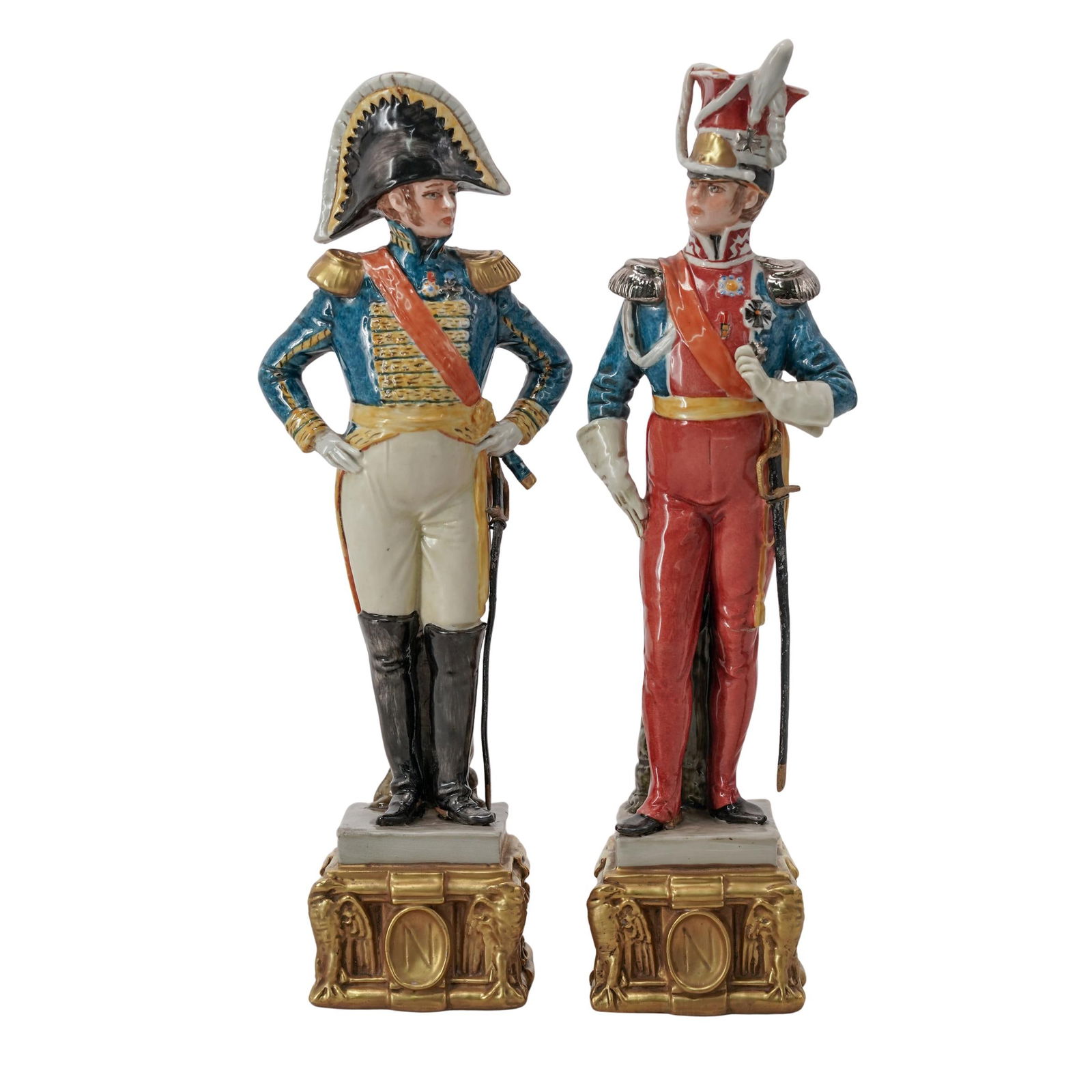 Pair of Capodimonte Porcelain Napoleonic Soldier Figurines (1 of 5)