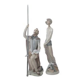 (2 Pc) Lladro Don Quixote Porcelain Figurines