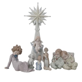 (7 pc) Lladro Porcelain Figurines