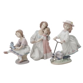 (3 pc) Lladro Porcelain Figurines