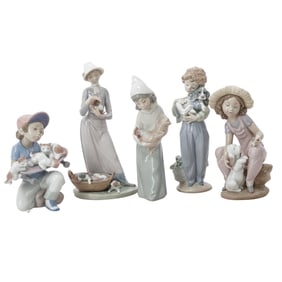 (5 pc) Collection of Lladro Porcelain Figurines