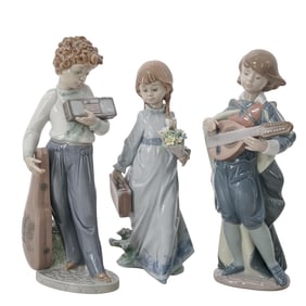 (3 pc) Lladro Porcelain Figurines