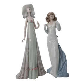(2 pc) Lladro "The Debutante" & "Anticipation" Porcelain Figurines