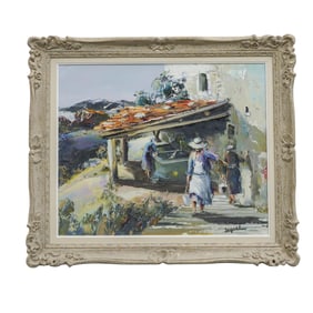 Christian Jequel (French b. 1935) "La Cheerier" Oil on canvas