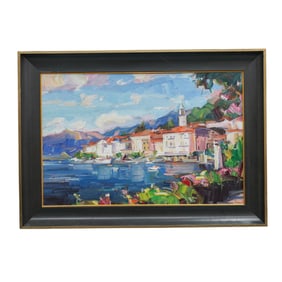 Igor Korotash (Ukranian/American b. 1957.) "Bellagio" Oil on Canvas Painting