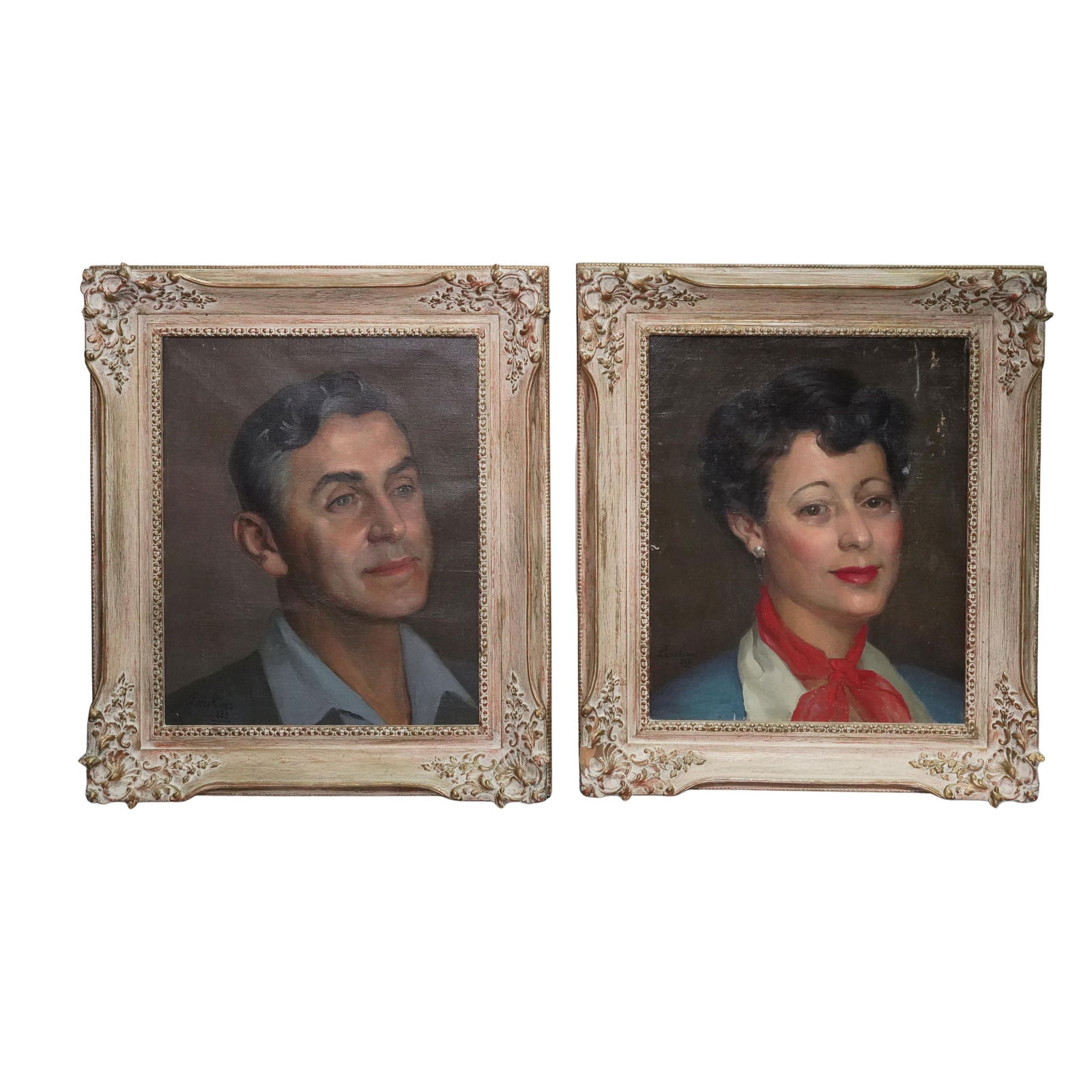 Lucio Rivas Bertol (Spanish 1911-1993) Oil on Canvas Portrait Paintings (1 of 3)