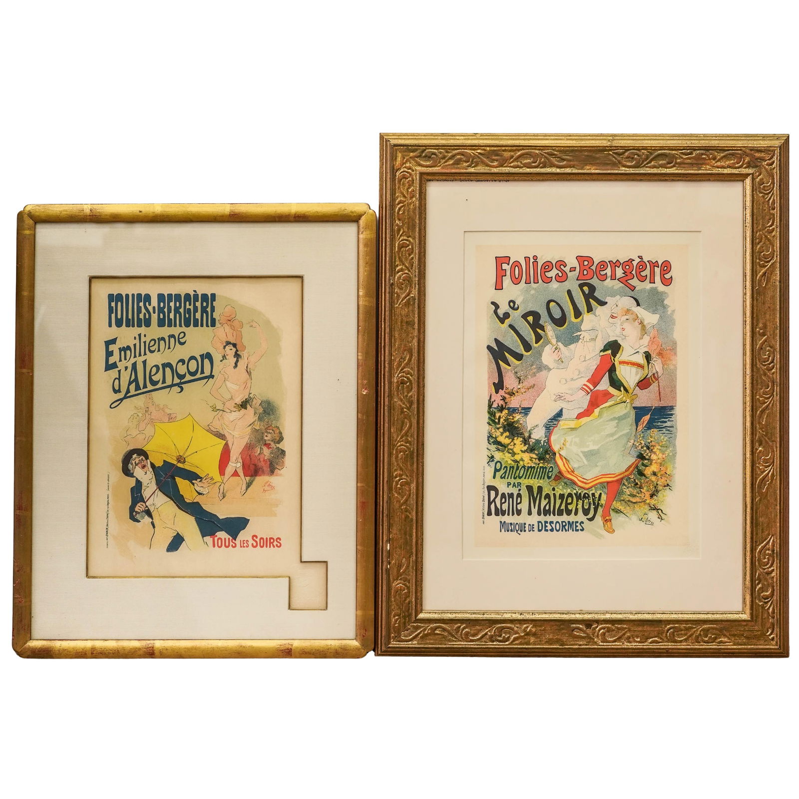 (2 pcs) Jules Cheret French Advertisement Lithographs (1 of 4)