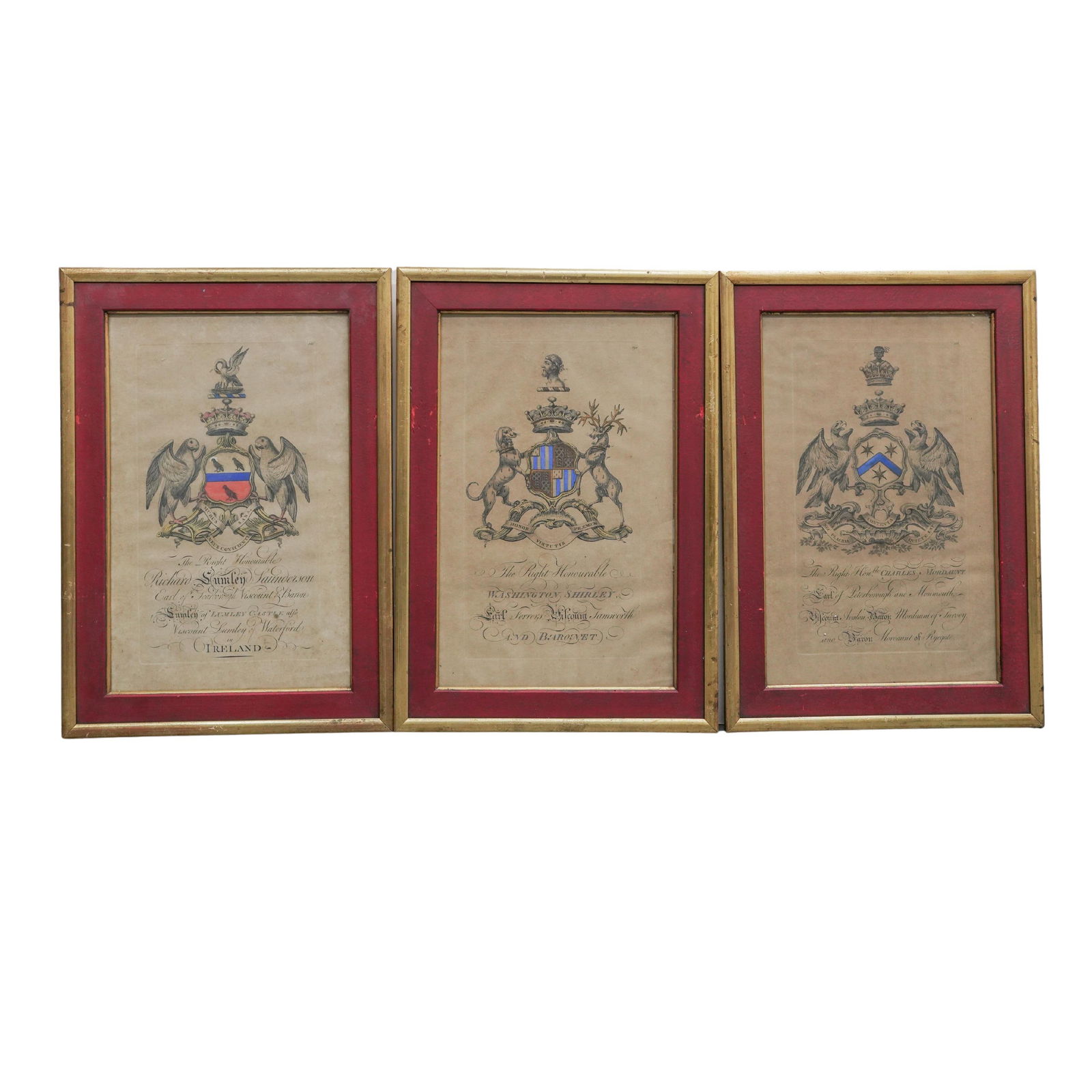 (3 Pc) 18th century Armorial Engravings (1 of 6)