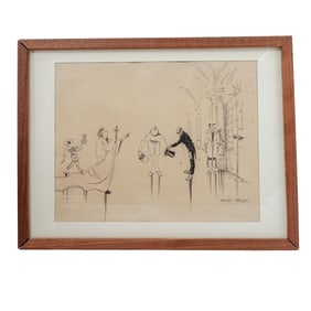 Rudolf Hesse (German, 1871-1944) Ink on Paper Sketch