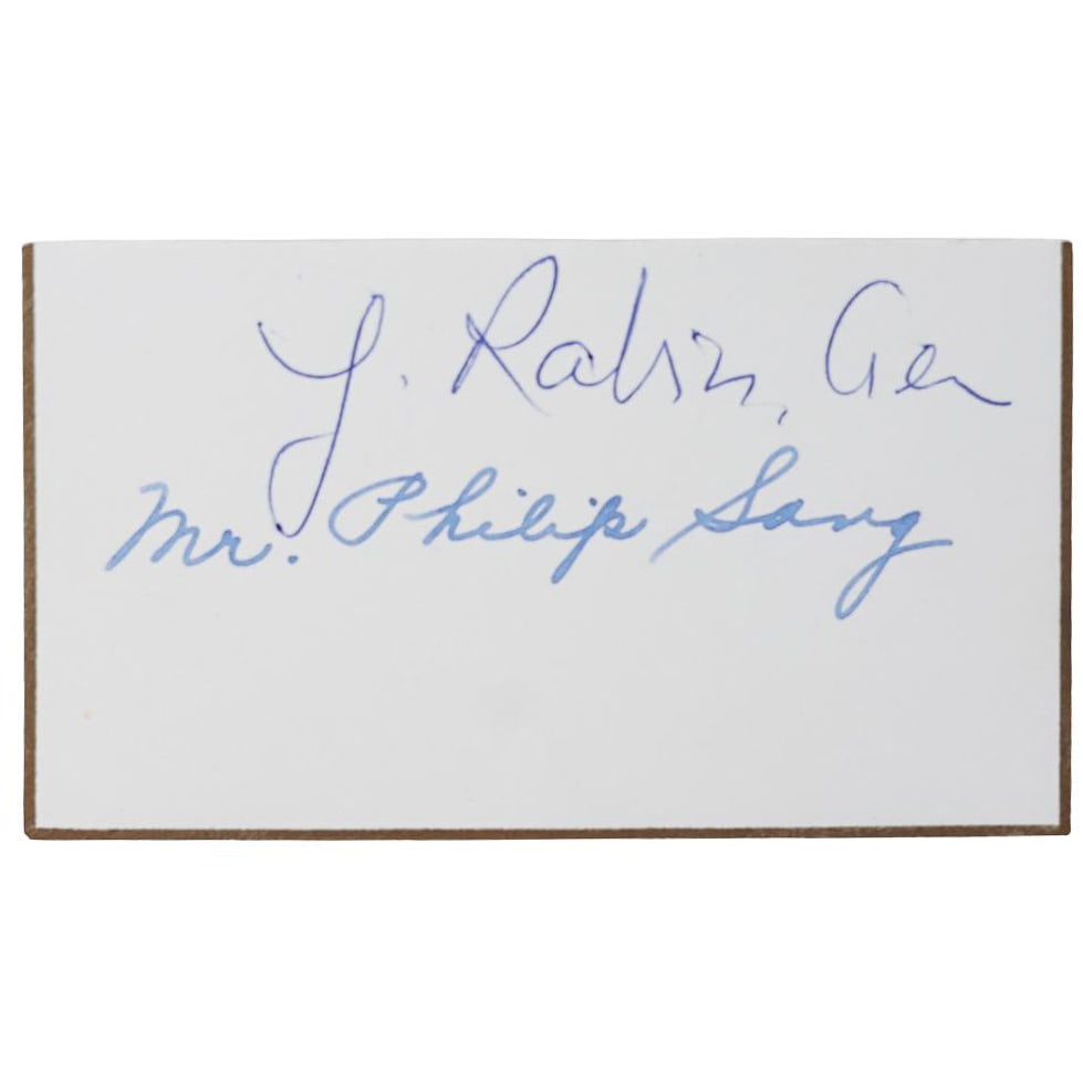 Yitzhak Rabin Signed Card (1 of 1)