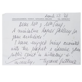 Tyrone Guthrie Handwritten Letter