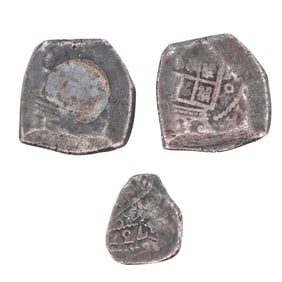 (3 Pcs) Spanish Colonial Silver Cob Coins