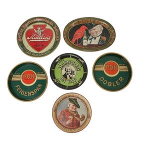 (6 pcs) Vintage American Bar Tip Trays