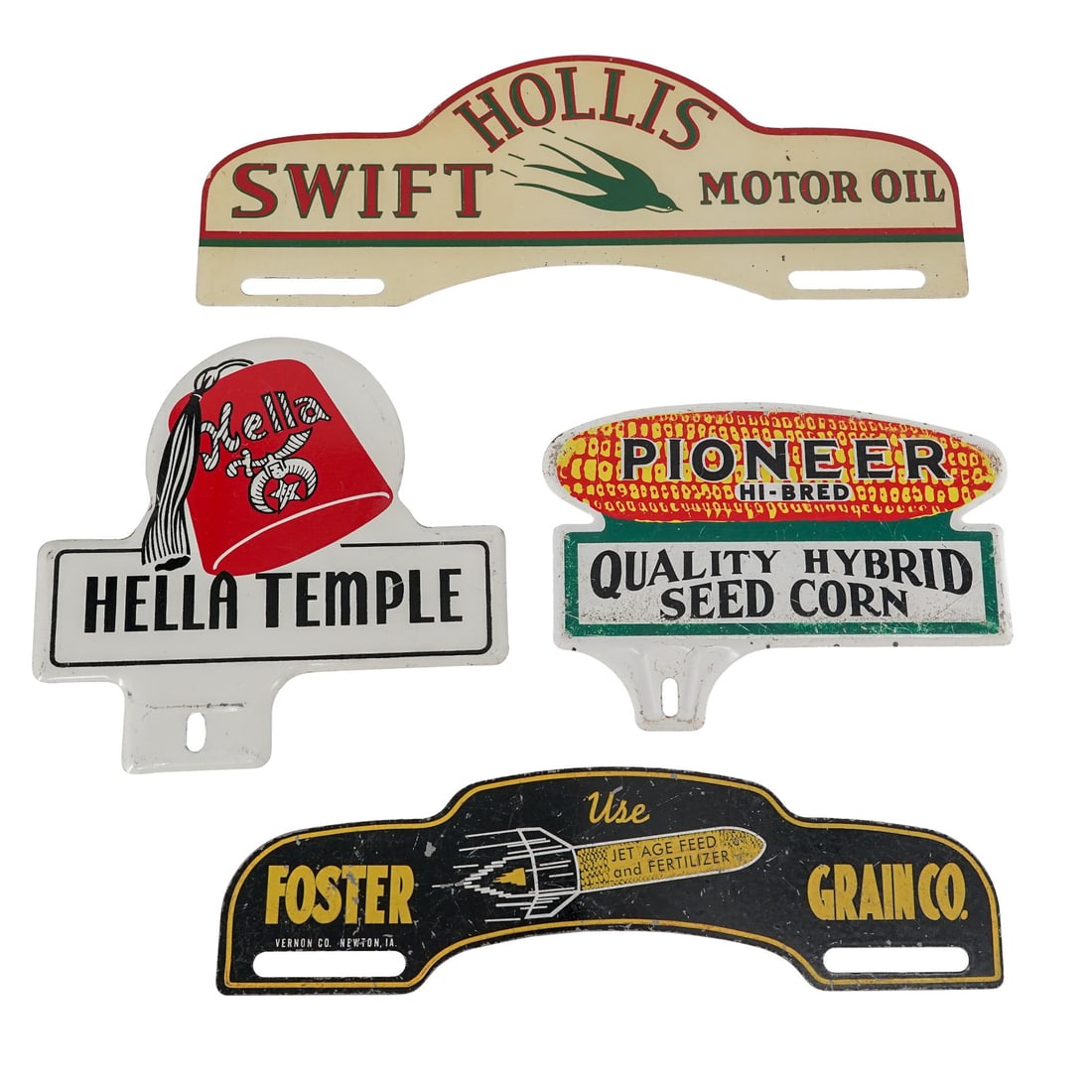 (4 pcs) Vintage Metal License Plate Toppers (1 of 2)