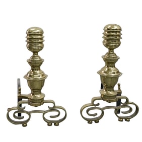 Pair of Vintage Brass Andirons