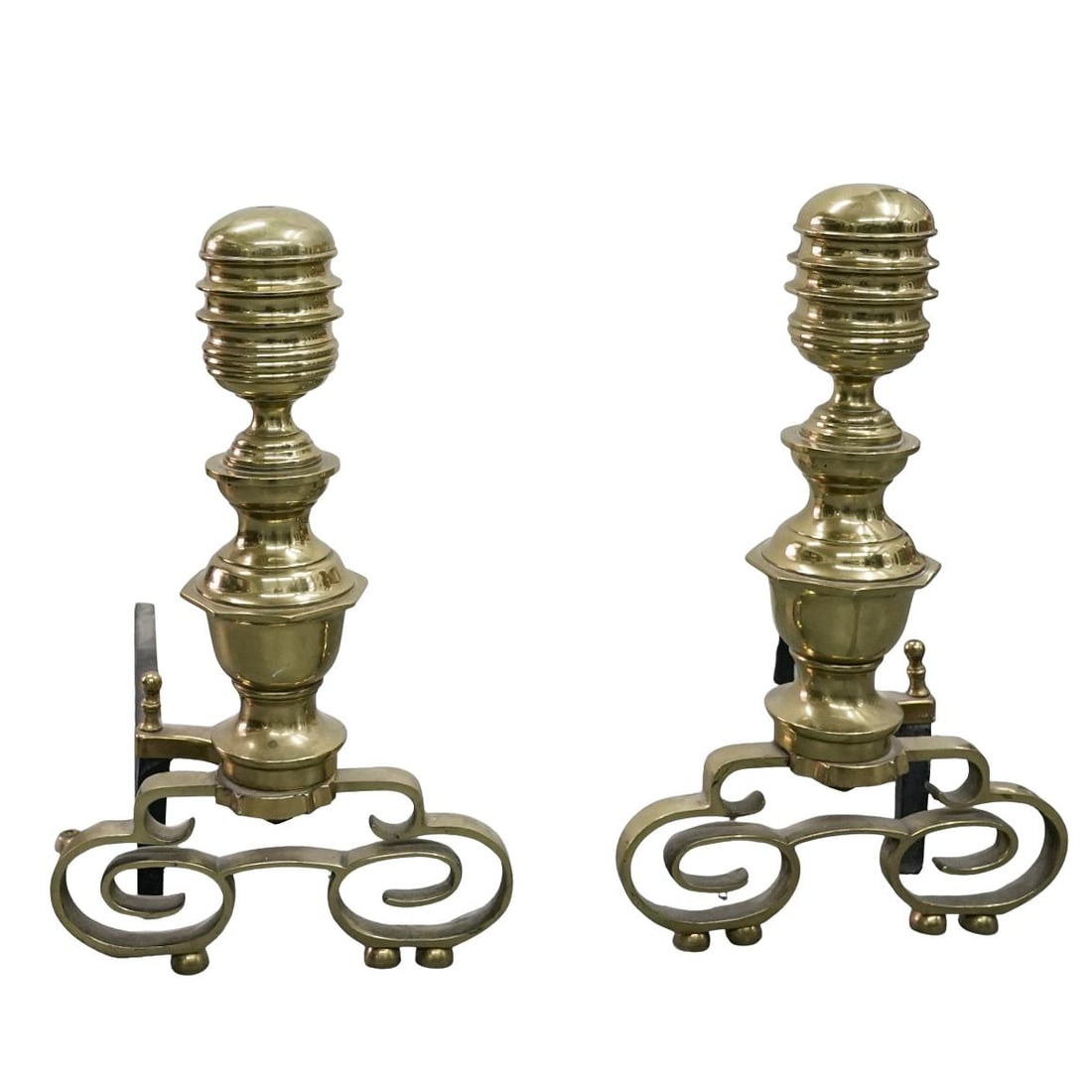 Pair of Vintage Brass Andirons (1 of 4)