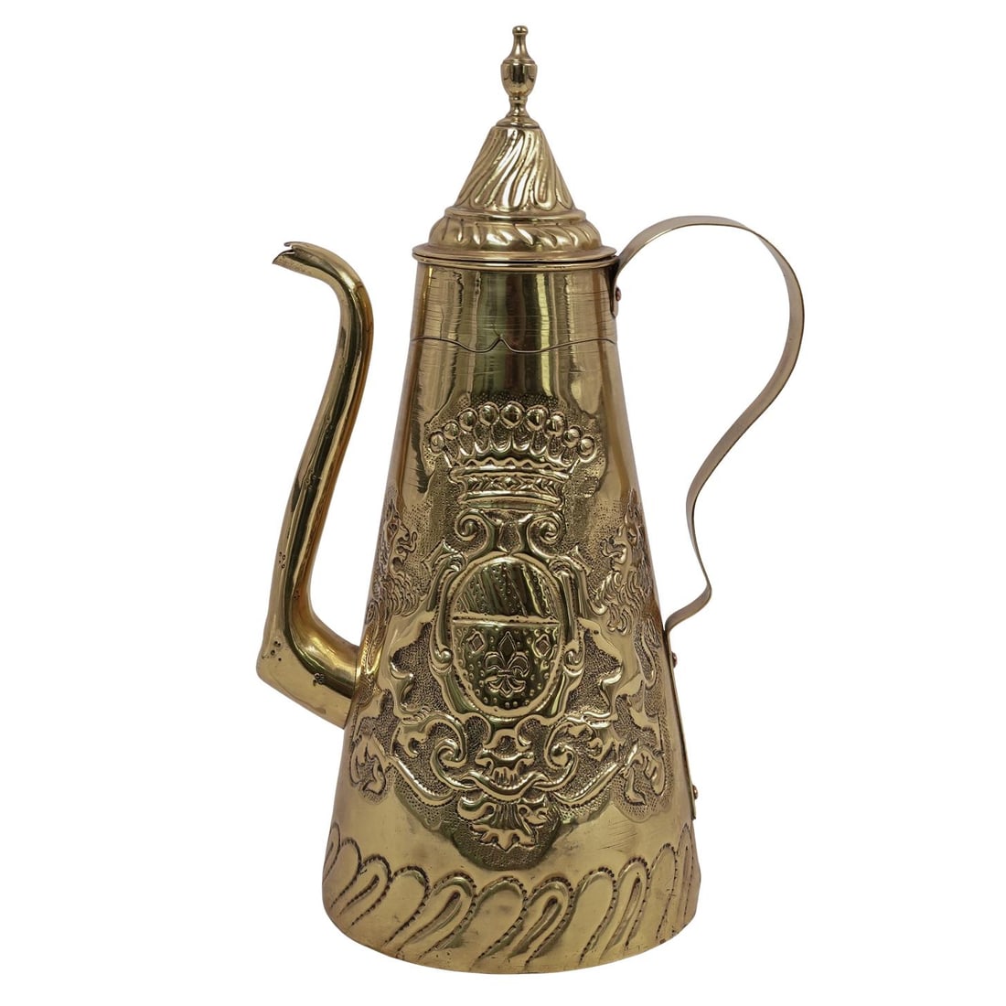 Antique Repousse Brass Coffee Pot (1 of 7)