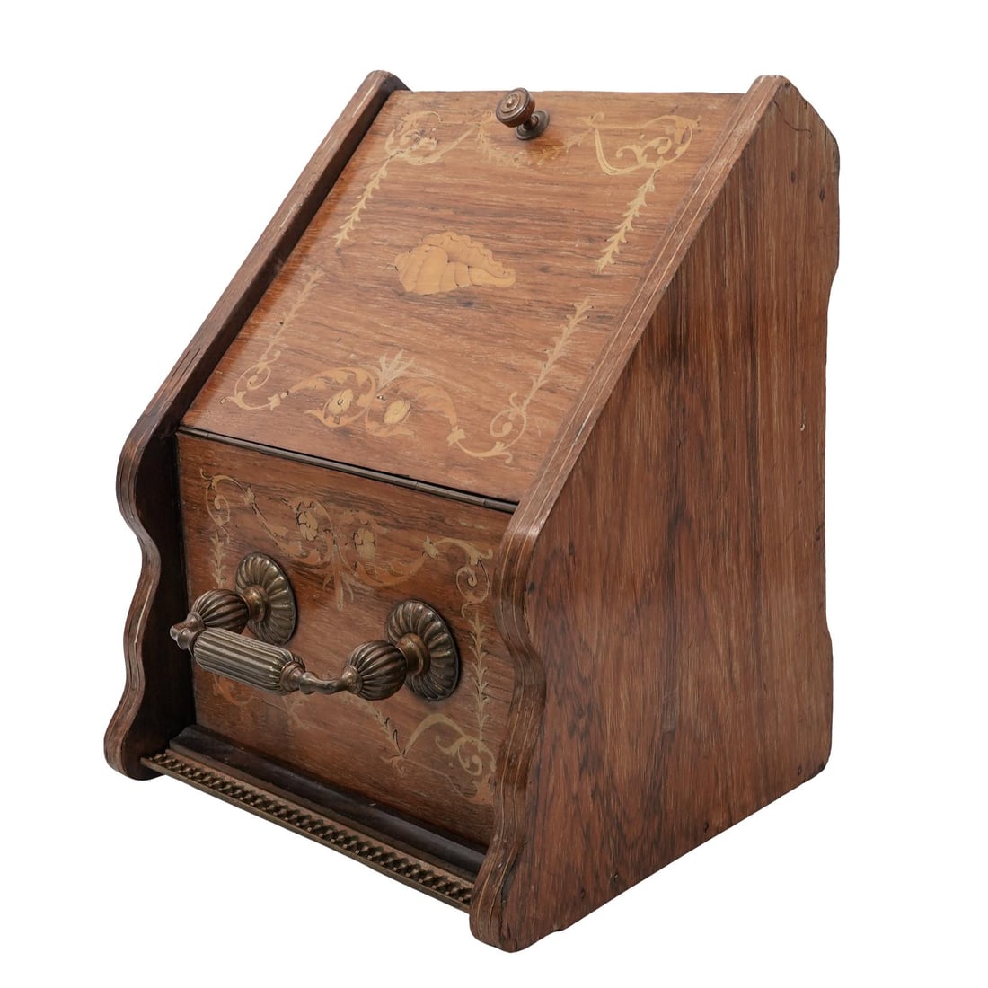 Victorian Inlaid Wood Coal Scuttle (1 of 6)