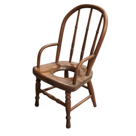 Antique Wooden Childs Potty Chair