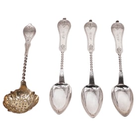 (4 pcs) Antique Silver Spoons