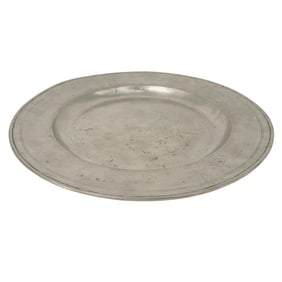 18th Cent. Hallmarked Pewter Charger