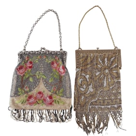 (2 pcs) Antique Beaded Purses