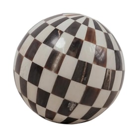 Vintage Bone Decorative Checkered Pattern Sphere