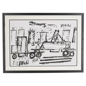 Ex MOCA Museum Purvis Young (American, 1943-2010) Painting