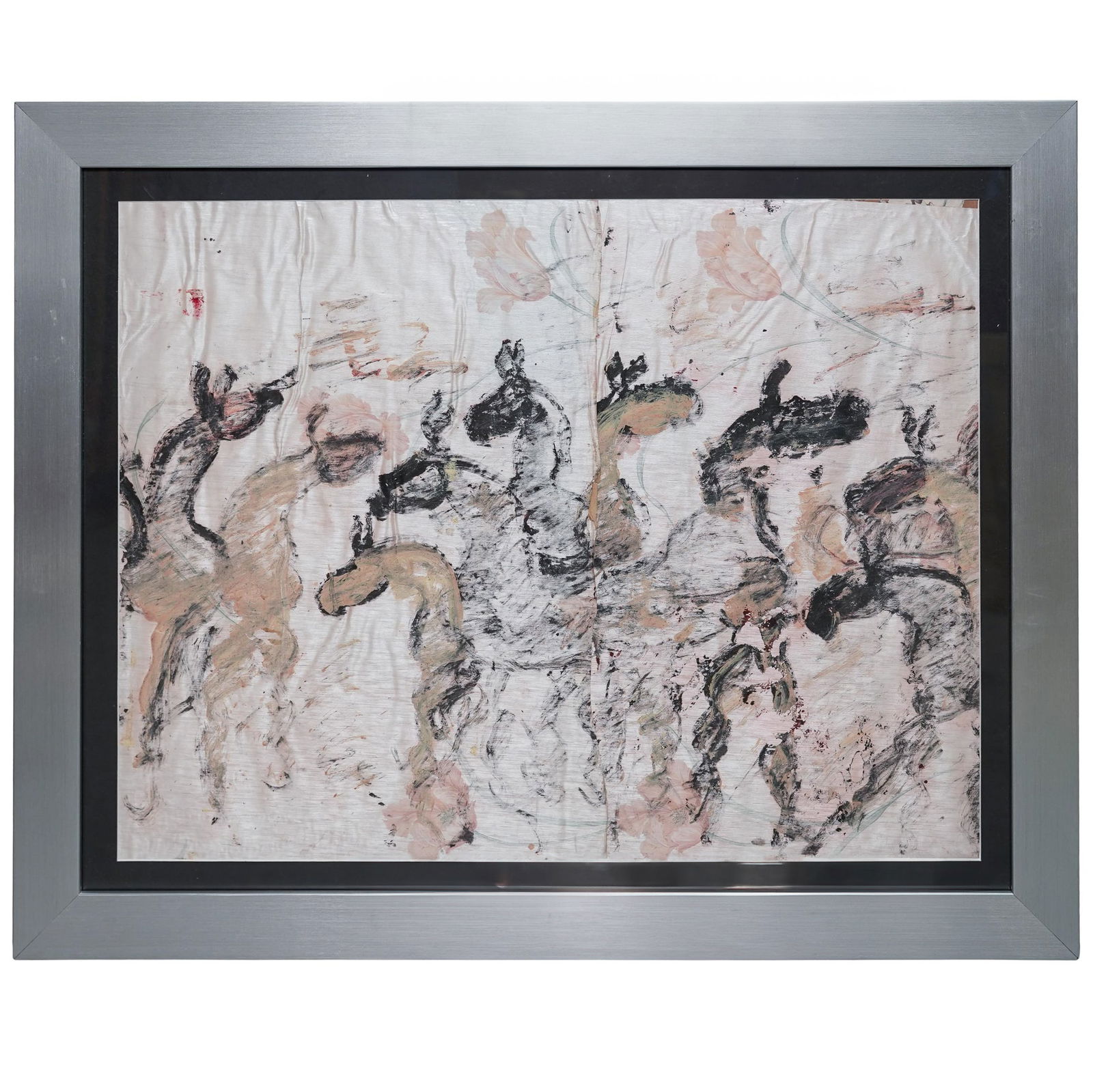 Purvis Young (USA, 1943-2010) Mixed Media On Paper Painting: Purvis Young (USA, 1943-2010) Mixed Media On Paper Painting Late 20th to early 21st Cent., USA Purvis Young, an outsider artist, captured through his work the essence of Miami's cultural identity and