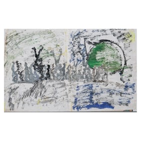 Purvis Young (USA, 1943-2010) Mixed Media Painting