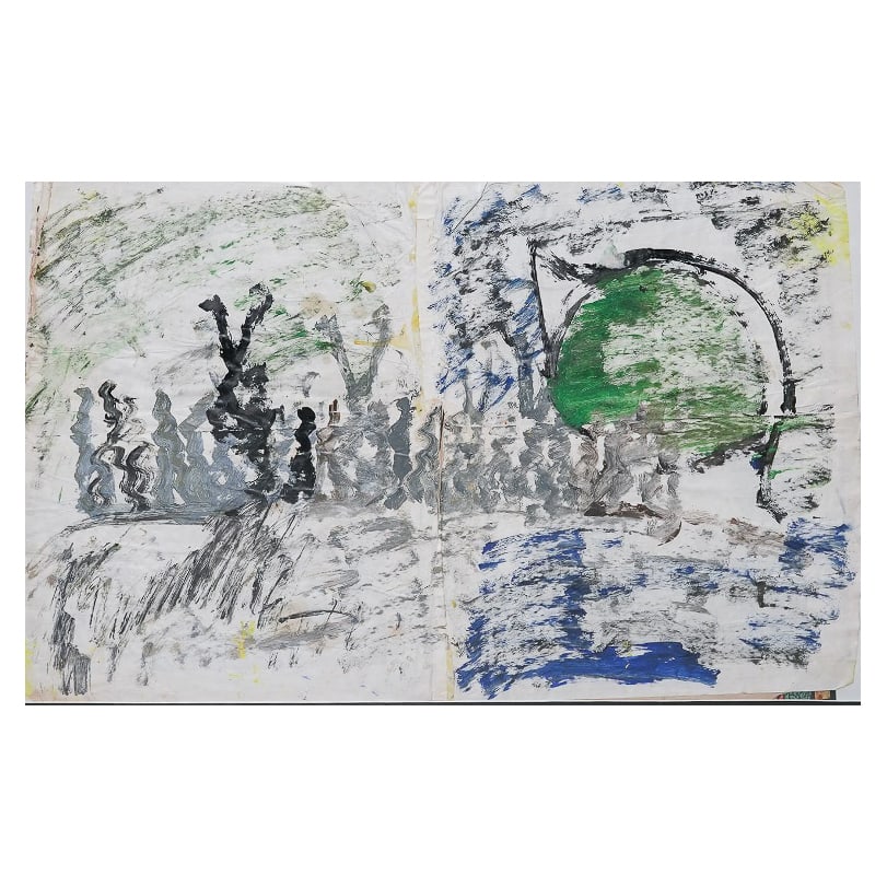 Purvis Young (USA, 1943-2010) Mixed Media Painting (1 of 3)