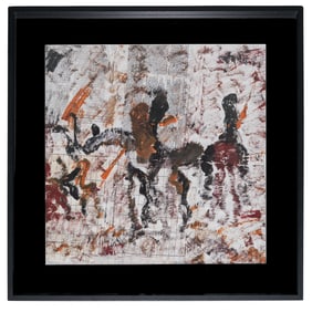 Purvis Young (USA, 1943-2010) Mixed Media On Paper Painting