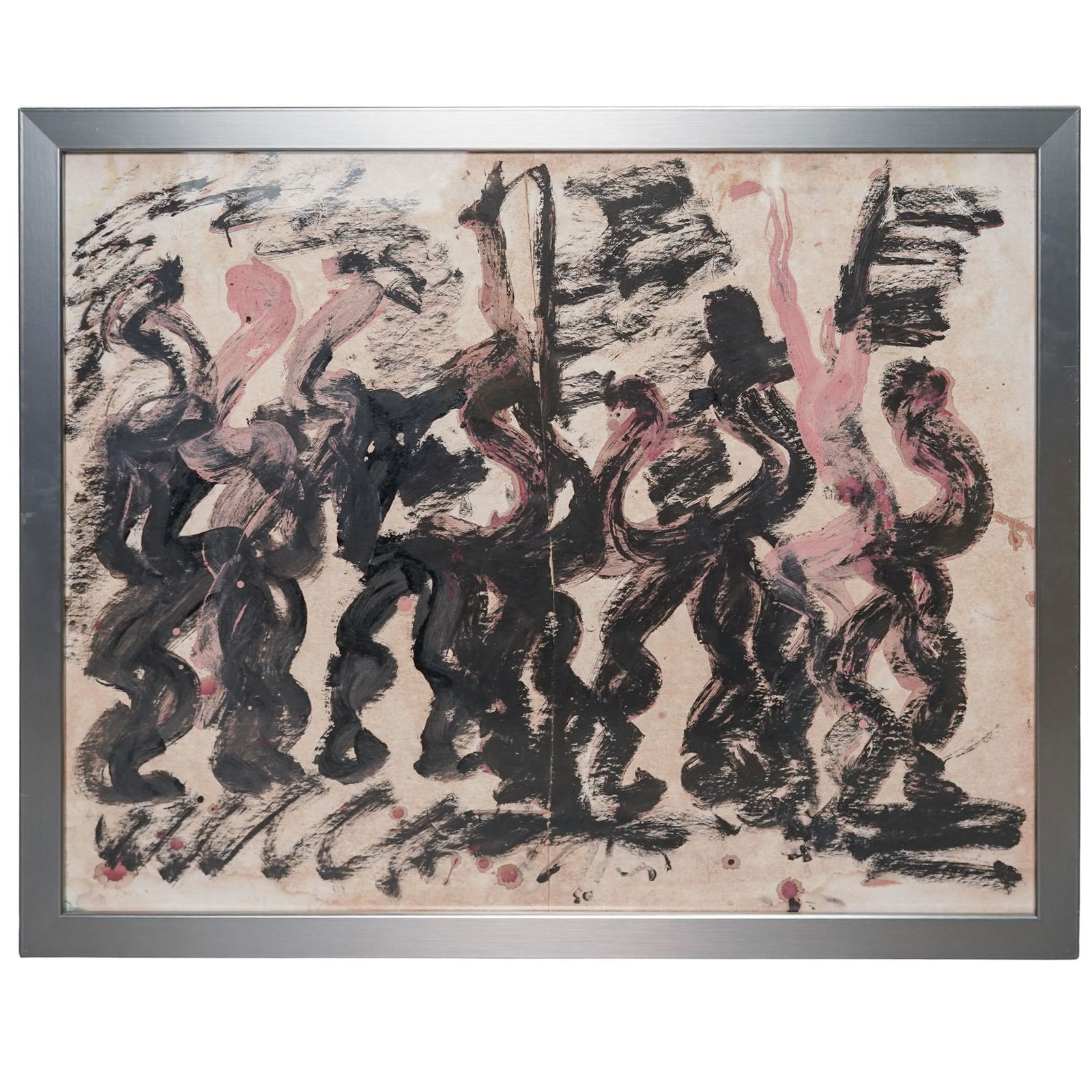 Purvis Young (USA, 1943-2010) Mix Media On Paper Painting (1 of 2)