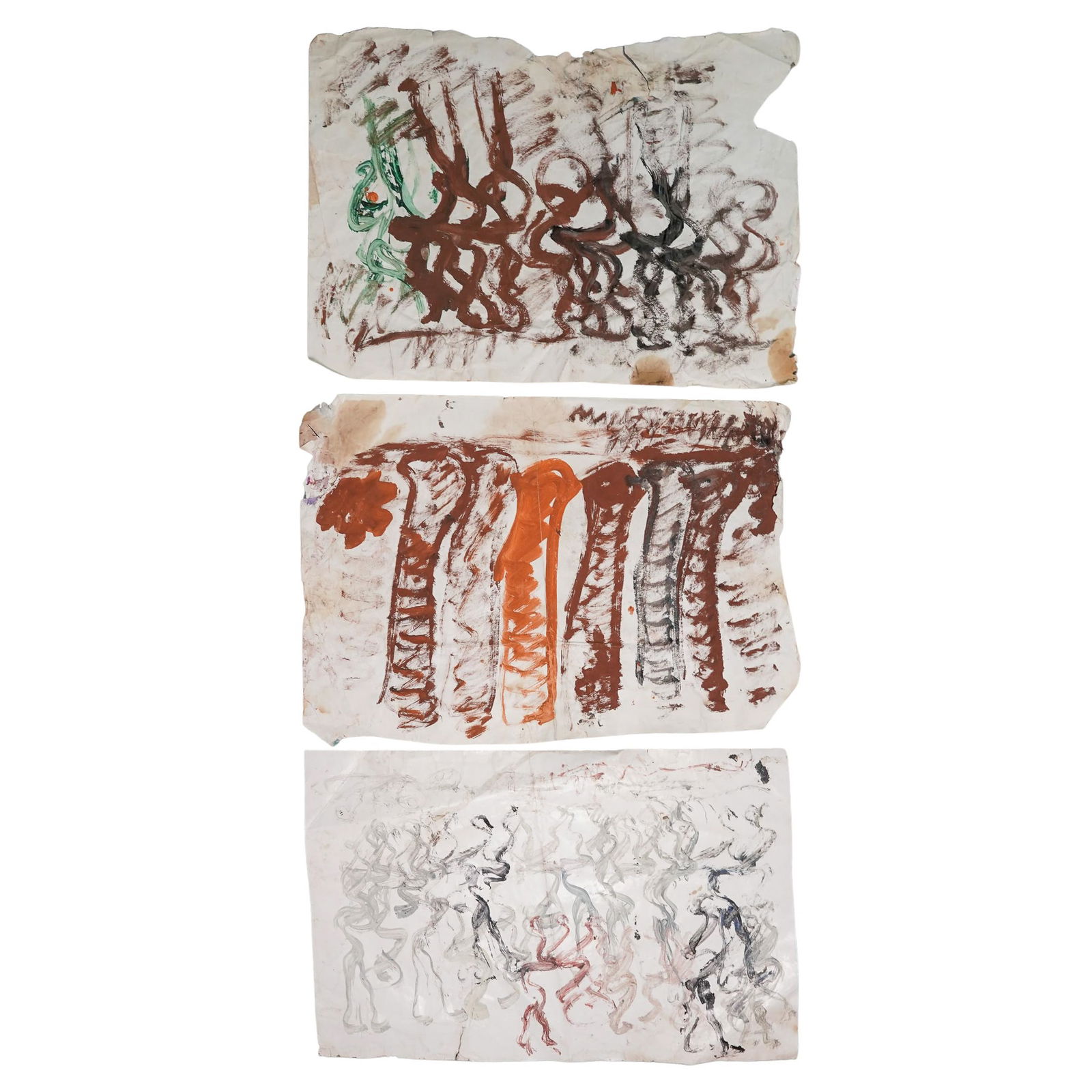 (3pc) Purvis Young (USA, 1943-2010) Mixed Media Painting (1 of 2)