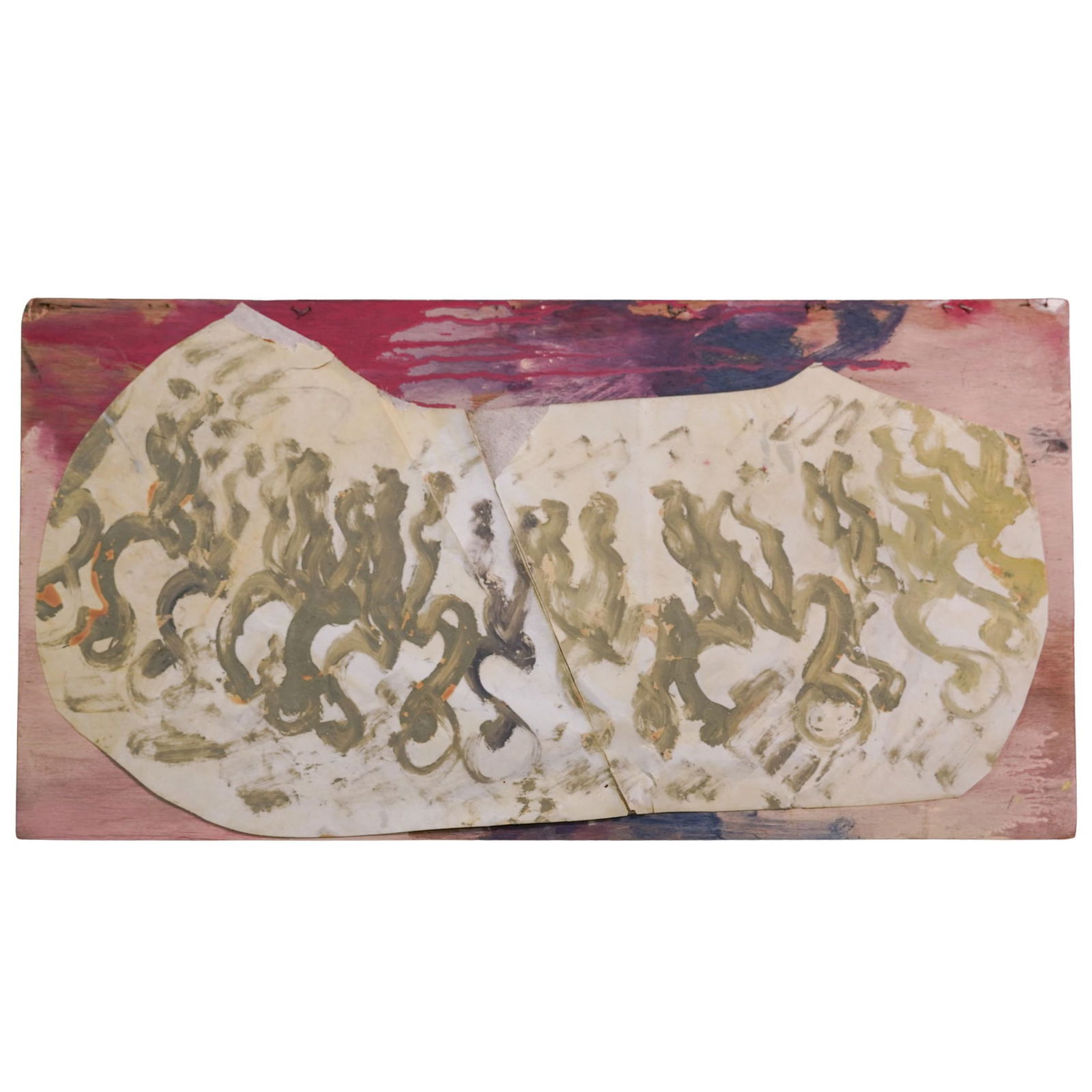 Purvis Young (American 1943-2010) Mixed Media Painting (1 of 1)