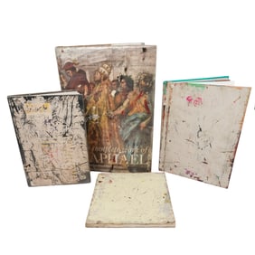 (4pc) Purvis Young Mixed Media On Found Books