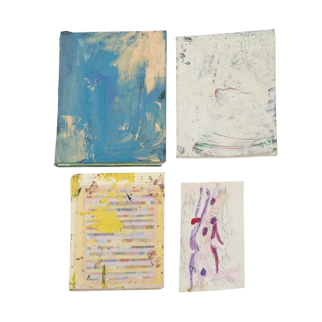 Purvis Young (USA, 1943-2010) Mixed Media On Books (1 of 4)