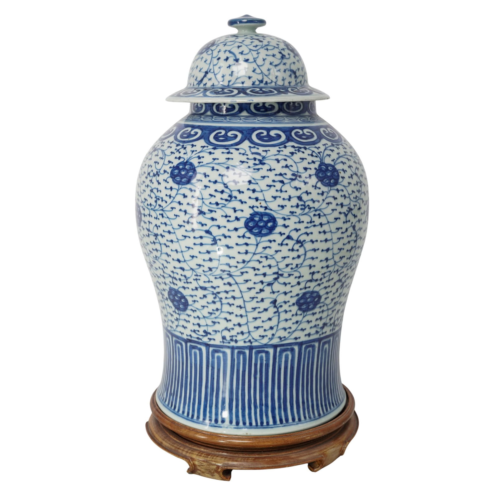 Large 19th Cent. Chinese Blue and White Porcelain Urn (1 of 6)