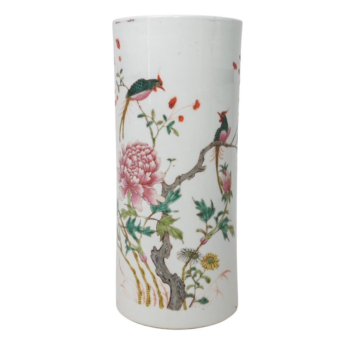 Chinese Republic Porcelain Famille Rose Hat Stand-Vase (1 of 5)